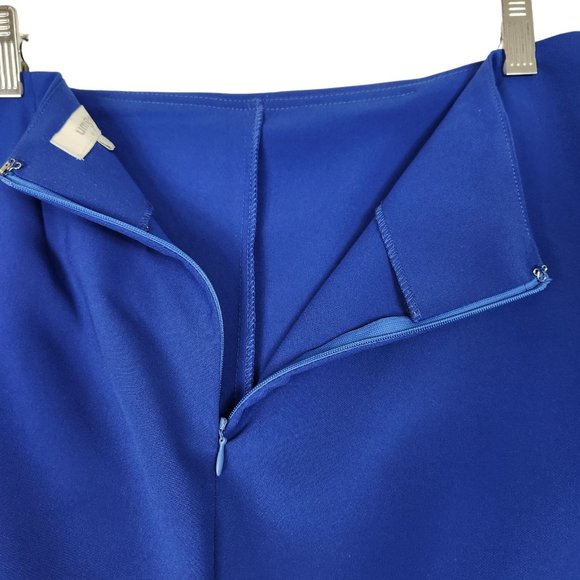 Umgee Womens Skort Size L‎ Blue Asymmetrical Wrap Mini Zip Back Stretch - Picture 3 of 9